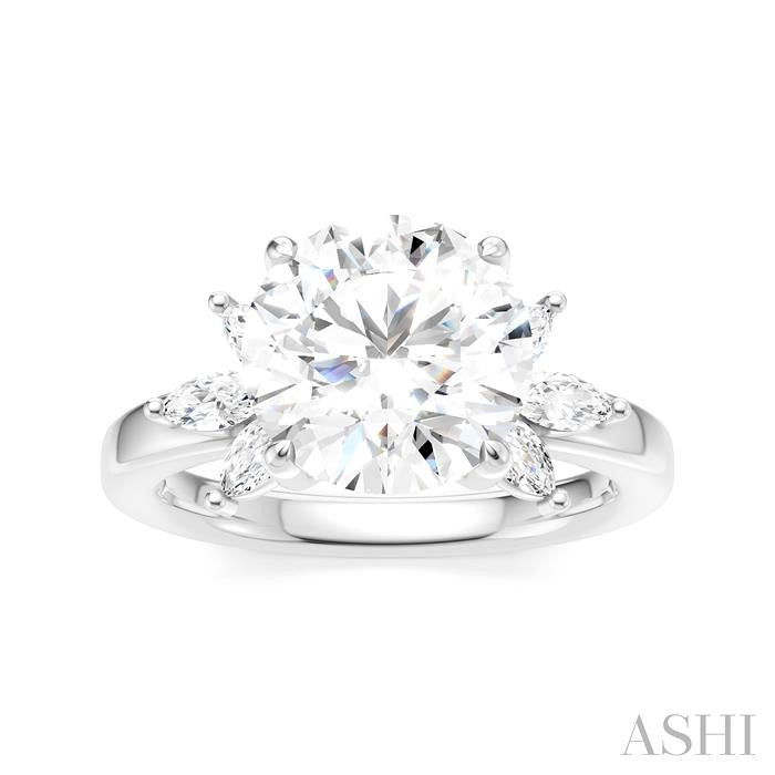 ASHI Round Shape Semi-Mount Diamond Engagement Ring 198B3PPFHWG-SM-RD3