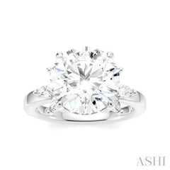 ASHI Round Shape Semi-Mount Diamond Engagement Ring 198B3PPFHWG-SM-RD4