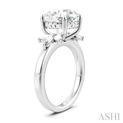 ASHI Round Shape Semi-Mount Diamond Engagement Ring 198B3PPFHWG-SM-RD4