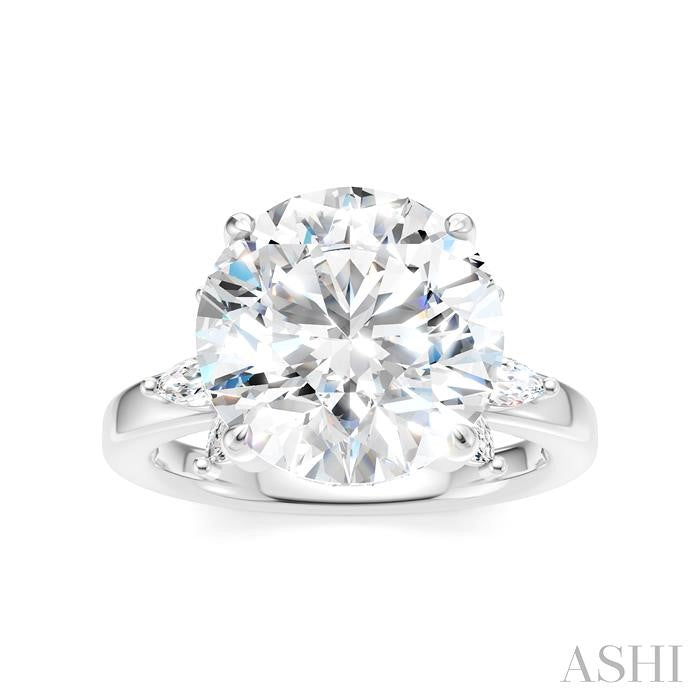 ASHI Round Shape Semi-Mount Diamond Engagement Ring 198B3PPFHWG-SM-RD5