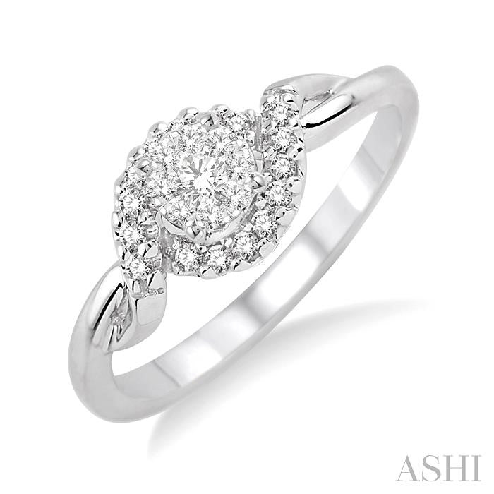 ASHI Round Shape Halo Lovebright Diamond Engagement Ring 19997PPFVWG-LE