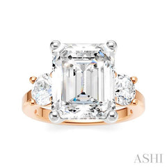 ASHI Emerald Shape Semi-Mount Diamond Engagement Ring 199A1PPFHPW-SM-EM4