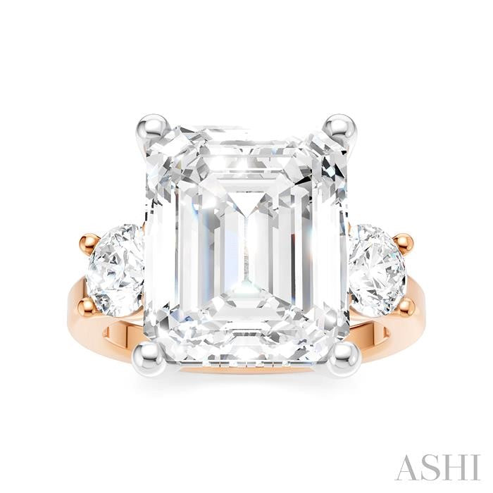 ASHI Emerald Shape Semi-Mount Diamond Engagement Ring 199A1PPFHPW-SM-EM5