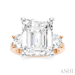 ASHI Emerald Shape Semi-Mount Diamond Engagement Ring 199A1PPFHPW-SM-EM5