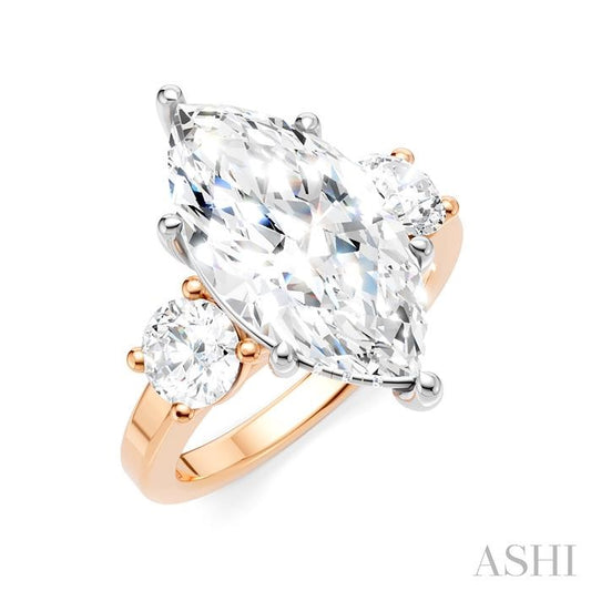 ASHI Marquise Shape Semi-Mount Diamond Engagement Ring 199A1PPFHPW-SM-MQ4