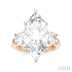 ASHI Marquise Shape Semi-Mount Diamond Engagement Ring 199A1PPFHPW-SM-MQ5