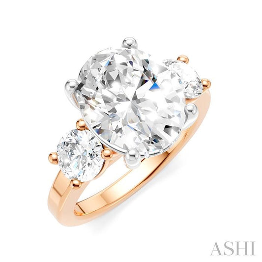 ASHI Oval Shape Semi-Mount Diamond Engagement Ring 199A1PPFHPW-SM-OV4