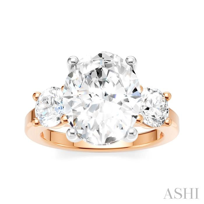 ASHI Oval Shape Semi-Mount Diamond Engagement Ring 199A1PPFHPW-SM-OV4