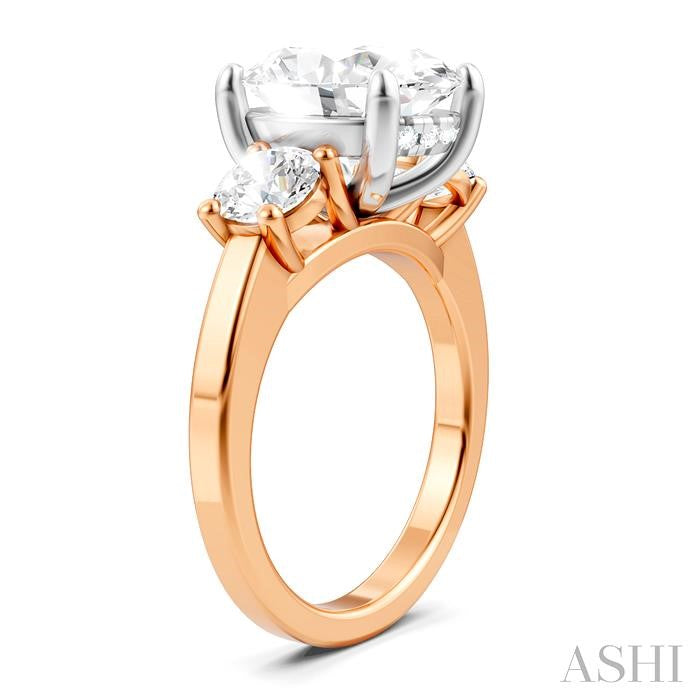 ASHI Oval Shape Semi-Mount Diamond Engagement Ring 199A1PPFHPW-SM-OV4