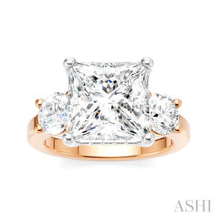 ASHI Princess Shape Semi-Mount Diamond Engagement Ring 199A1PPFHPW-SM-PN4