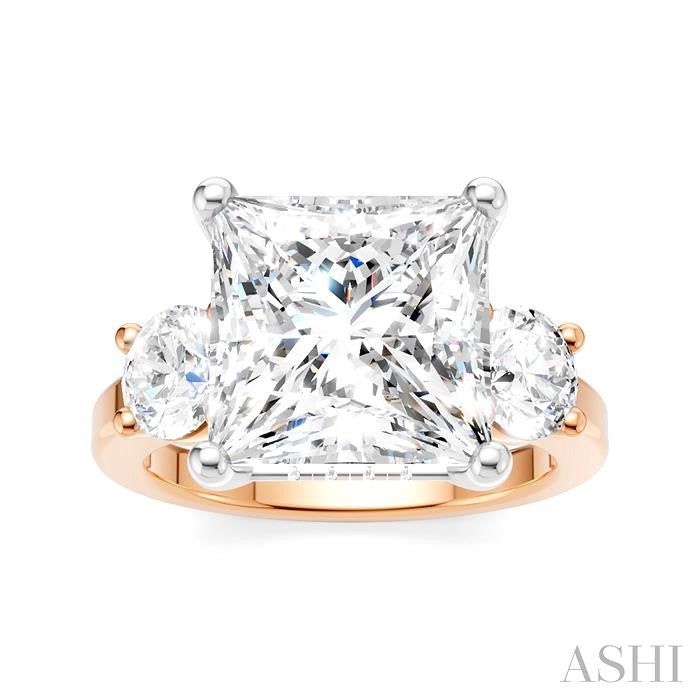 ASHI Princess Shape Semi-Mount Diamond Engagement Ring 199A1PPFHPW-SM-PN5
