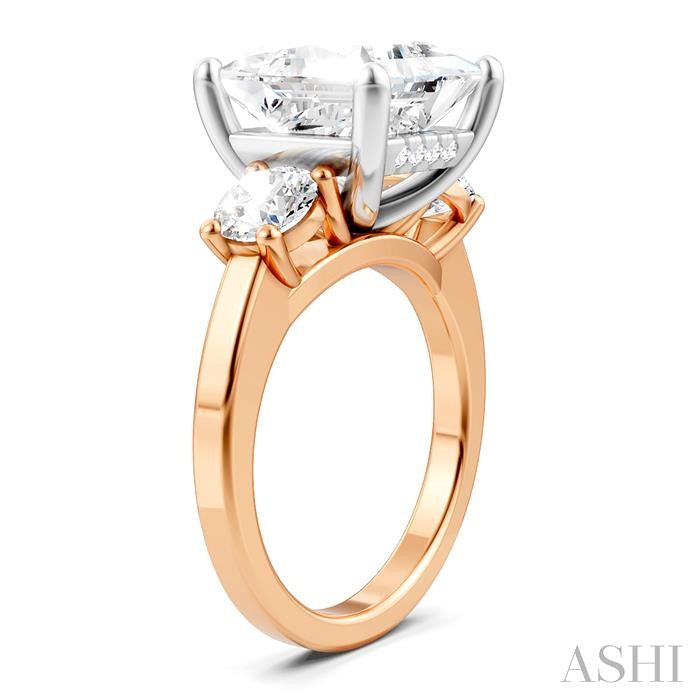 ASHI Princess Shape Semi-Mount Diamond Engagement Ring 199A1PPFHPW-SM-PN5
