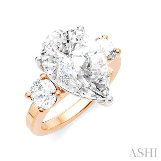 ASHI Pear Shape Semi-Mount Diamond Engagement Ring 199A1PPFHPW-SM-PR4