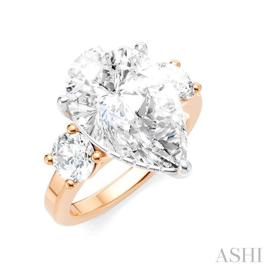 ASHI Pear Shape Semi-Mount Diamond Engagement Ring 199A1PPFHPW-SM-PR5