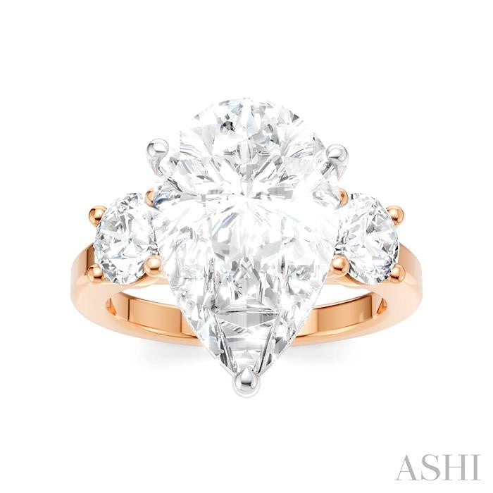 ASHI Pear Shape Semi-Mount Diamond Engagement Ring 199A1PPFHPW-SM-PR5