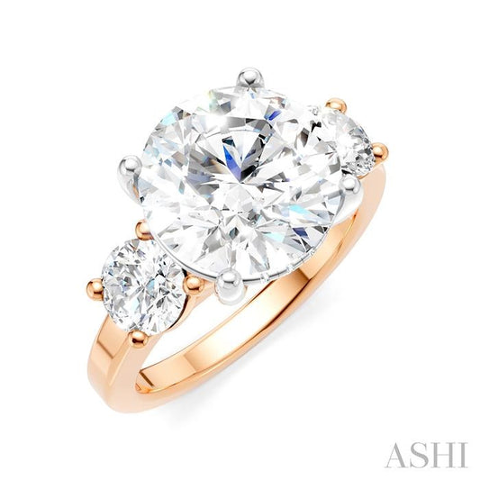 ASHI Round Shape Past Present & Future Semi-Mount Diamond Engagement Ring 199A1PPFHPW-SM-RD4