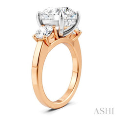 ASHI Round Shape Past Present & Future Semi-Mount Diamond Engagement Ring 199A1PPFHPW-SM-RD4