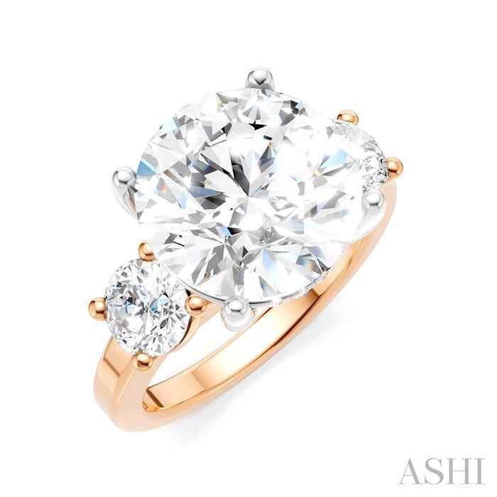 ASHI Round Shape Past Present & Future Semi-Mount Diamond Engagement Ring 199A1PPFHPW-SM-RD5