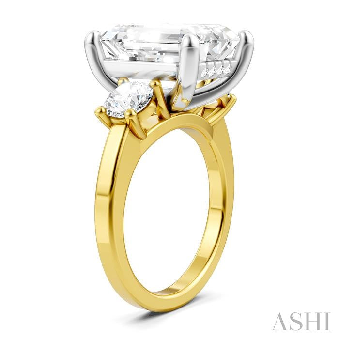 ASHI Emerald Shape Semi-Mount Diamond Engagement Ring 199A1PPFHYW-SM-EM5