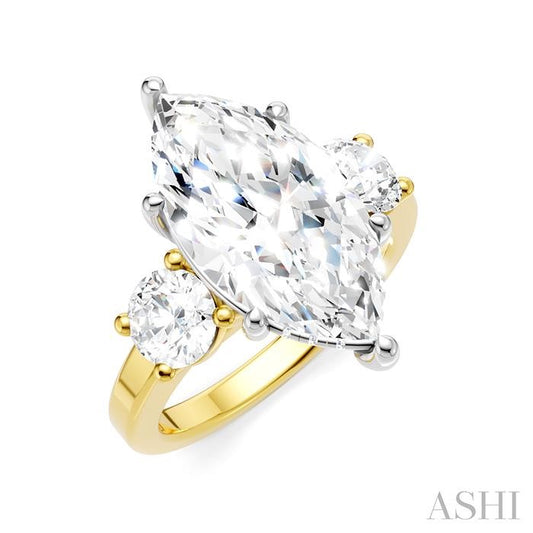 ASHI Marquise Shape Semi-Mount Diamond Engagement Ring 199A1PPFHYW-SM-MQ4