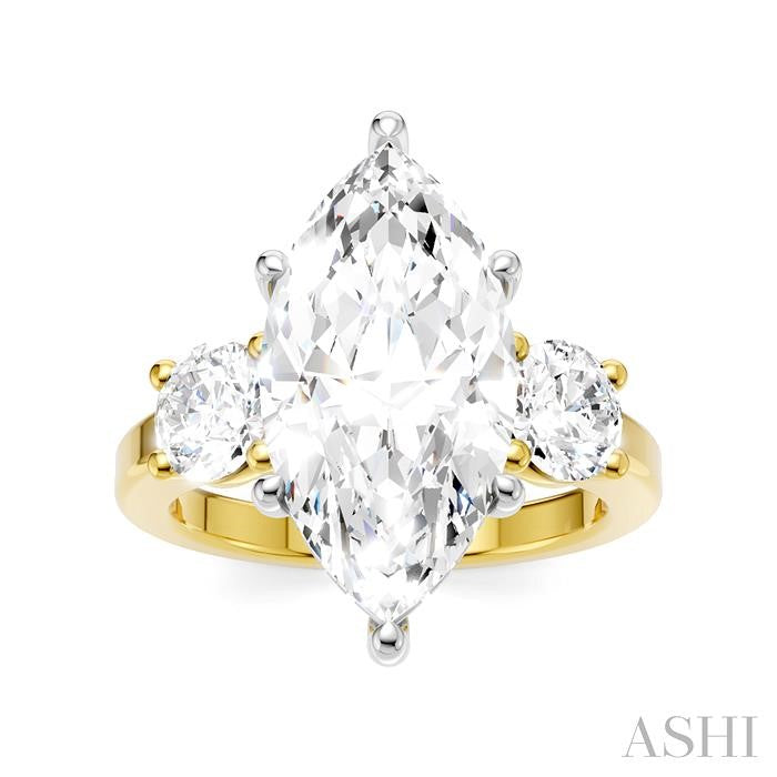 ASHI Marquise Shape Semi-Mount Diamond Engagement Ring 199A1PPFHYW-SM-MQ4