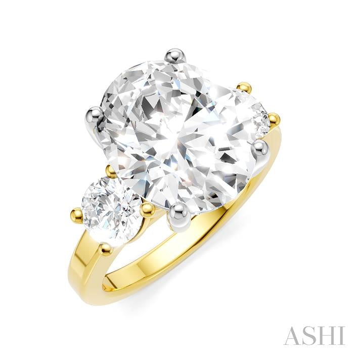 ASHI Oval Shape Semi-Mount Diamond Engagement Ring 199A1PPFHYW-SM-OV5