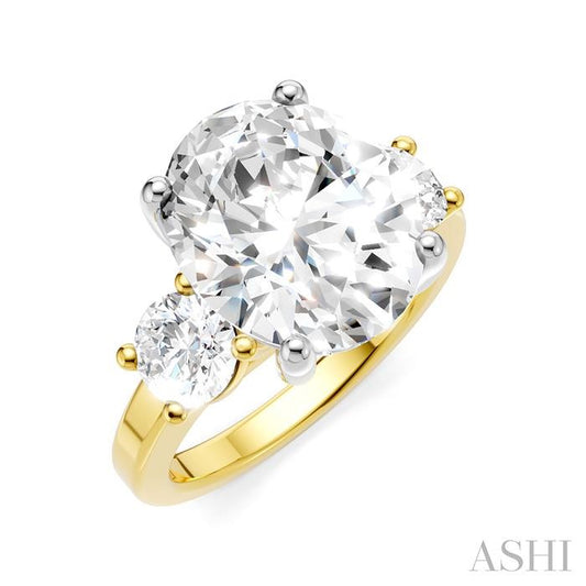 ASHI Oval Shape Semi-Mount Diamond Engagement Ring 199A1PPFHYW-SM-OV5