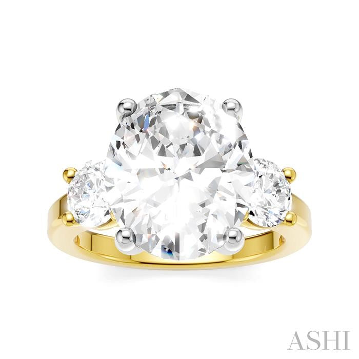 ASHI Oval Shape Semi-Mount Diamond Engagement Ring 199A1PPFHYW-SM-OV5