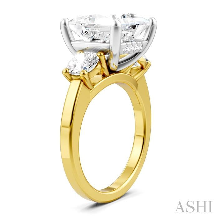 ASHI Princess Shape Semi-Mount Diamond Engagement Ring 199A1PPFHYW-SM-PN5