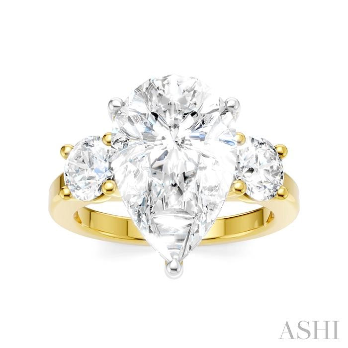 ASHI Pear Shape Semi-Mount Diamond Engagement Ring 199A1PPFHYW-SM-PR4