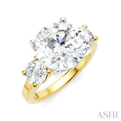 ASHI Round Shape Past Present & Future Semi-Mount Diamond Engagement Ring 199A1PPFHYW-SM-RD4