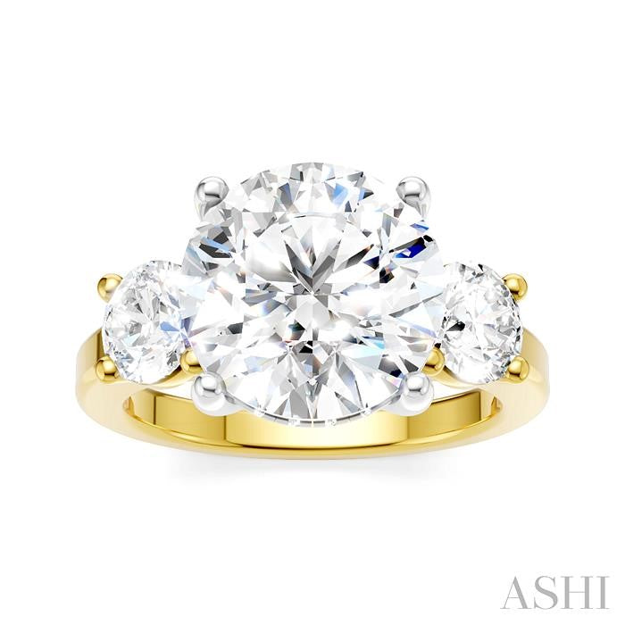 ASHI Round Shape Past Present & Future Semi-Mount Diamond Engagement Ring 199A1PPFHYW-SM-RD4
