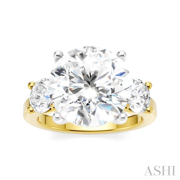 ASHI Round Shape Past Present & Future Semi-Mount Diamond Engagement Ring 199A1PPFHYW-SM-RD5