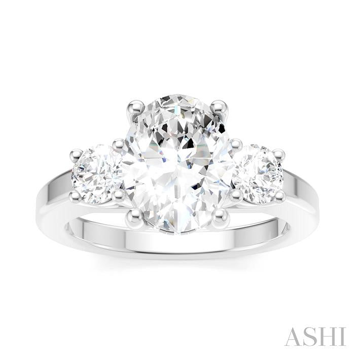 ASHI Oval Shape Semi-Mount Diamond Engagement Ring 199A3PPFHWG-SM-OV2