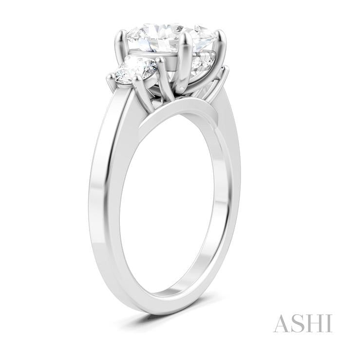 ASHI Oval Shape Semi-Mount Diamond Engagement Ring 199A3PPFHWG-SM-OV2