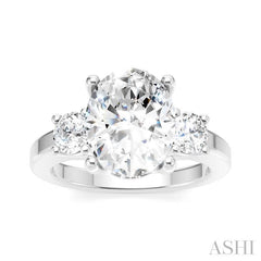 ASHI Oval Shape Semi-Mount Diamond Engagement Ring 199A3PPFHWG-SM-OV3