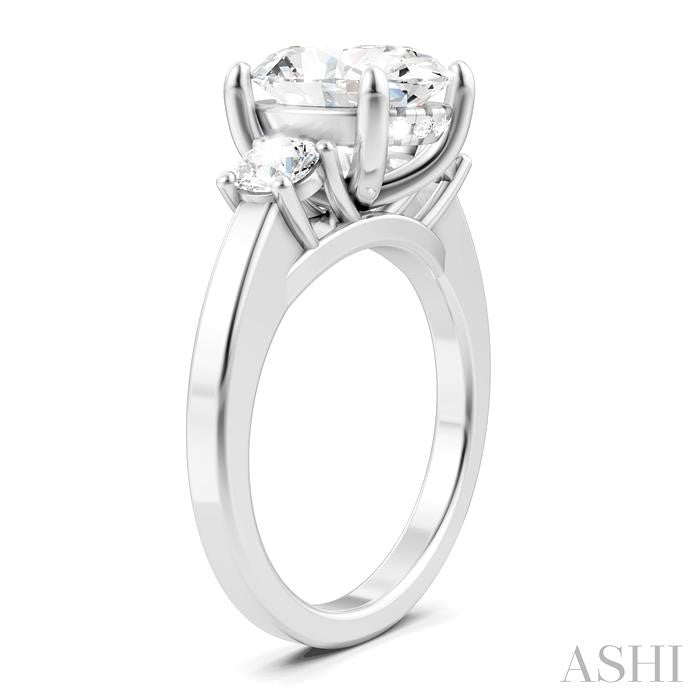 ASHI Oval Shape Semi-Mount Diamond Engagement Ring 199A3PPFHWG-SM-OV3