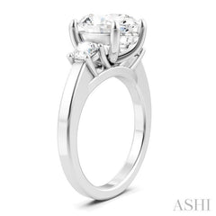 ASHI Oval Shape Semi-Mount Diamond Engagement Ring 199A3PPFHWG-SM-OV3