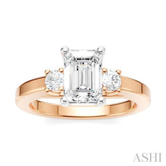 ASHI Emerald Shape Semi-Mount Diamond Engagement Ring 199A6PPFHPW-SM-EM1