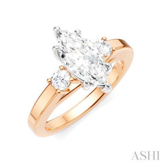 ASHI Marquise Shape Semi-Mount Diamond Engagement Ring 199A6PPFHPW-SM-MQ1