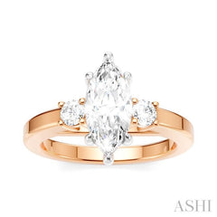 ASHI Marquise Shape Semi-Mount Diamond Engagement Ring 199A6PPFHPW-SM-MQ1