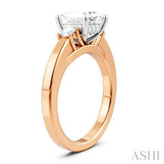 ASHI Princess Shape Semi-Mount Diamond Engagement Ring 199A6PPFHPW-SM-PN1