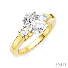 ASHI Oval Shape Semi-Mount Diamond Engagement Ring 199A6PPFHYW-SM-OV1