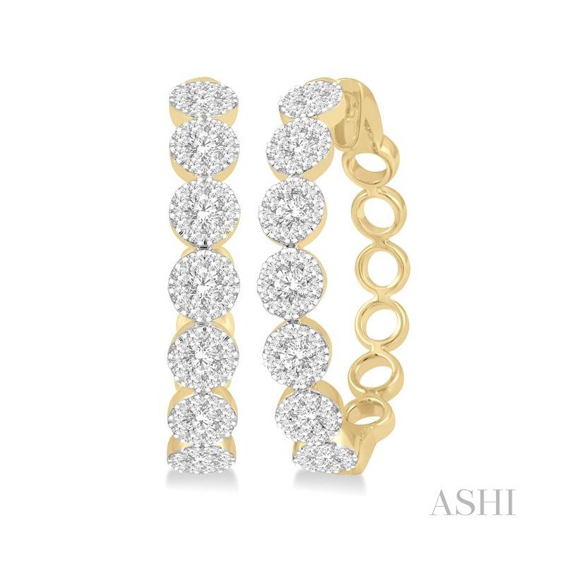 ASHI Lovebright Essential Diamond Hoop Earrings 905A0PPFGERYW-1.50