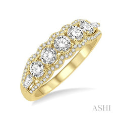 ASHI Round Shape 5 Stone Diamond Fashion Ring 373B1PPFGYG