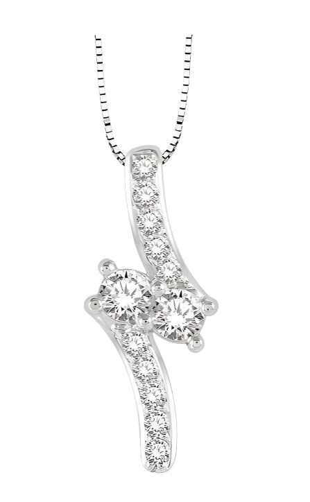 Parkplace Jewelers 2 Stone Diamond Pendant 662L2PPFHPDWG