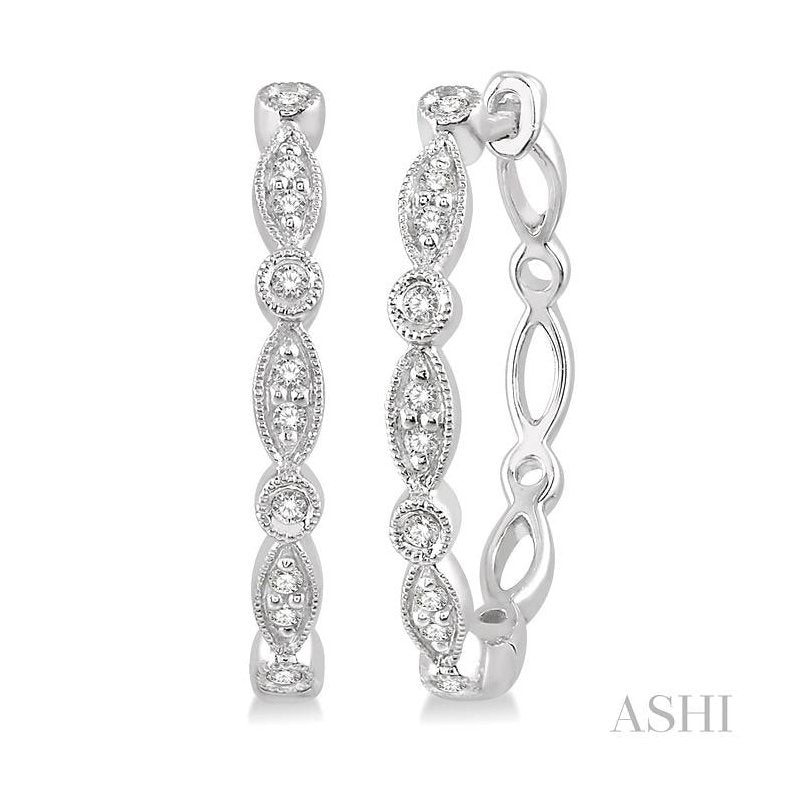 ASHI Diamond Hoop Earrings 637A8PPTSERWG