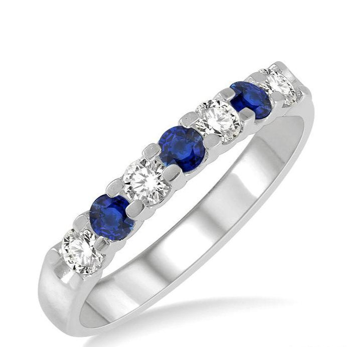 Parkplace Jewelers 7 Alternate Gemstone & Diamond Wedding Band 46485PPFGSPWG