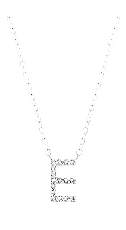Parkplace Jewelers Block 'E' Initial Diamond Pendant 912F9PPFSPDWG-E