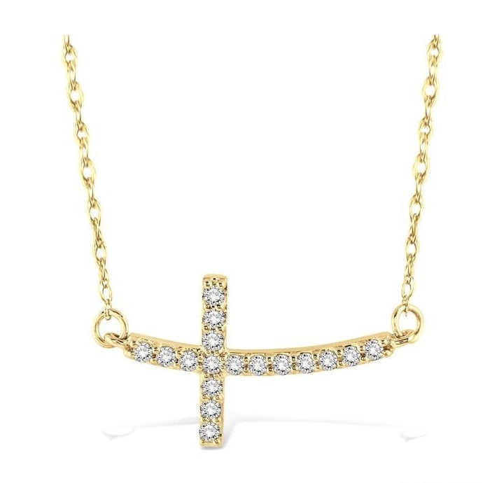 Parkplace Jewelers Sideway Cross Diamond Pendant 95767PPTXPDYG